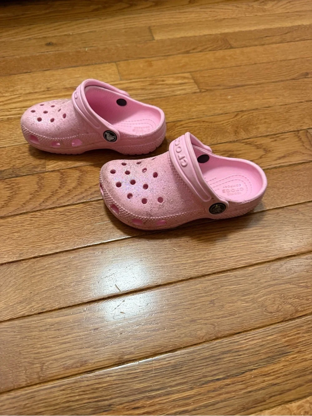 Kids Pink Glitter Clog Sandals Crocs Classic Glitter Clogs C9